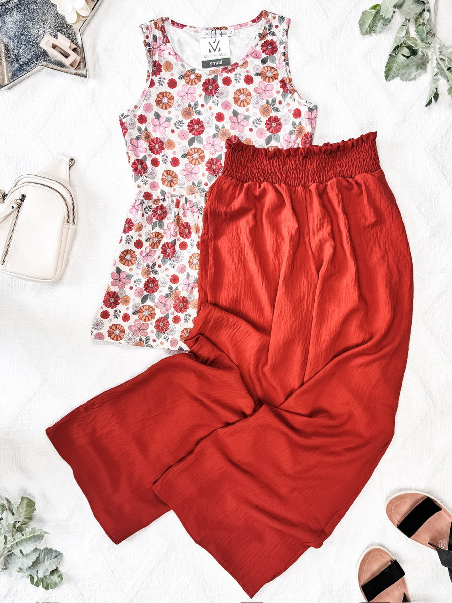 WAREHOUSE Presley Palazzo Pants - Brick