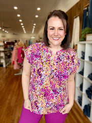 Lizzy Short Sleeve- Magenta Multi