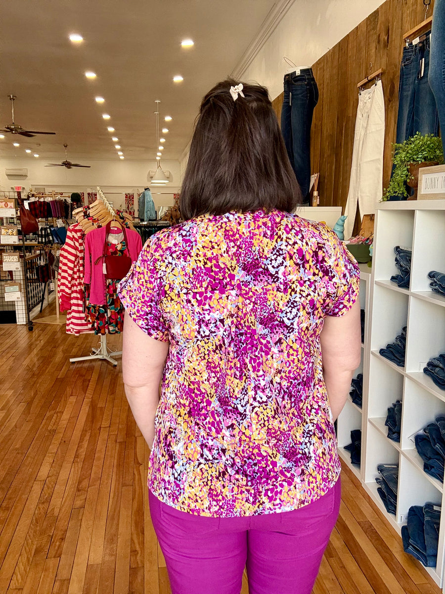 Lizzy Short Sleeve- Magenta Multi
