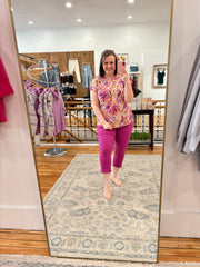 Lizzy Short Sleeve- Magenta Multi