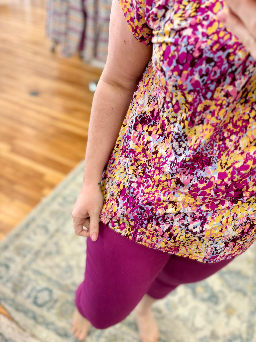 Lizzy Short Sleeve- Magenta Multi
