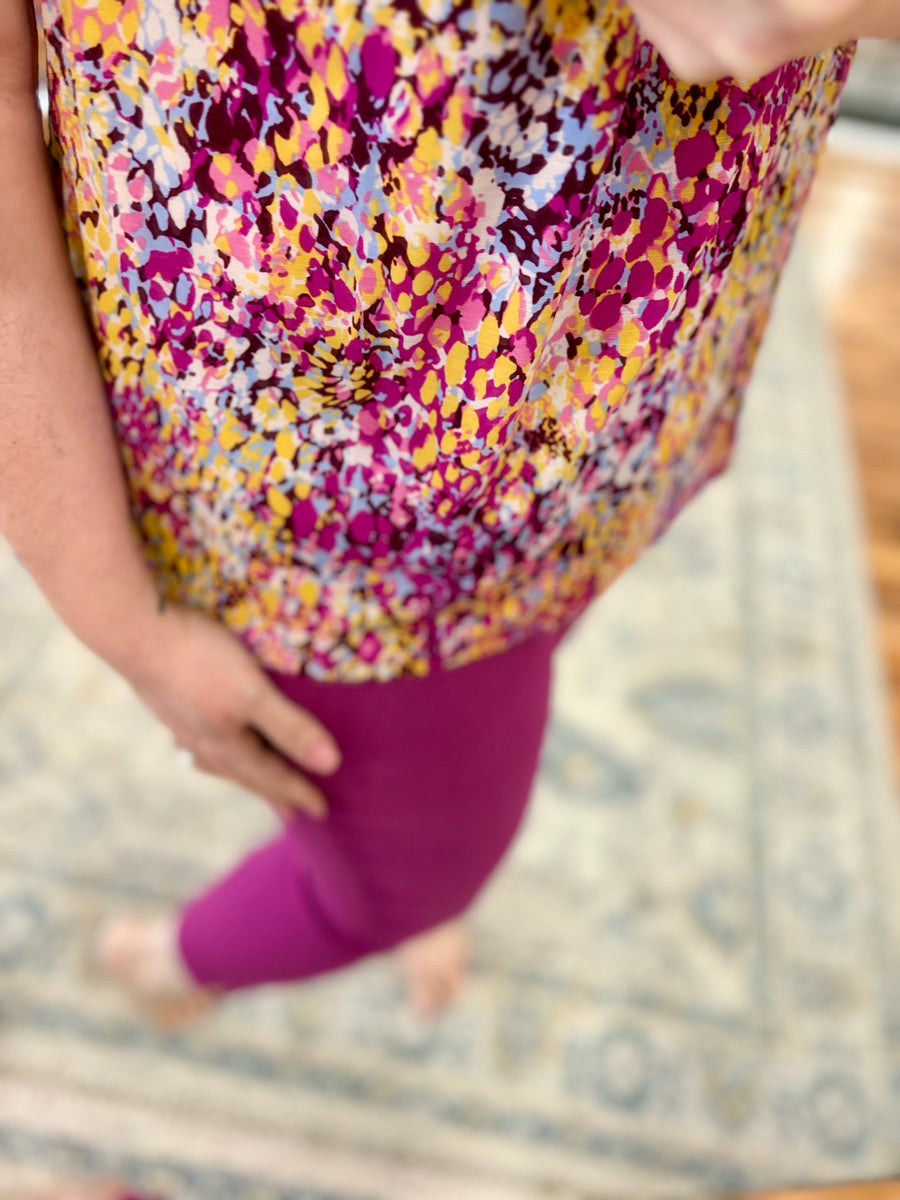 Lizzy Short Sleeve- Magenta Multi
