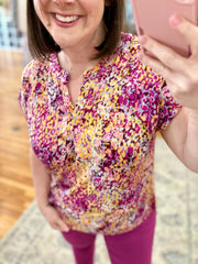 Lizzy Short Sleeve- Magenta Multi