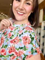 Lizzy Short Sleeve- Light Blue Floral