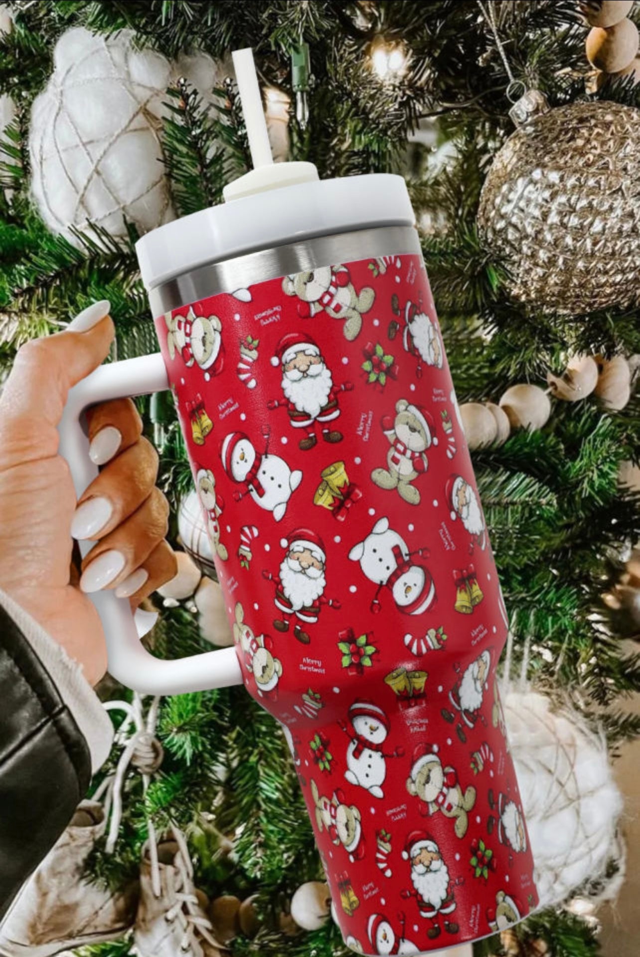 Holiday Tumbler with Handle