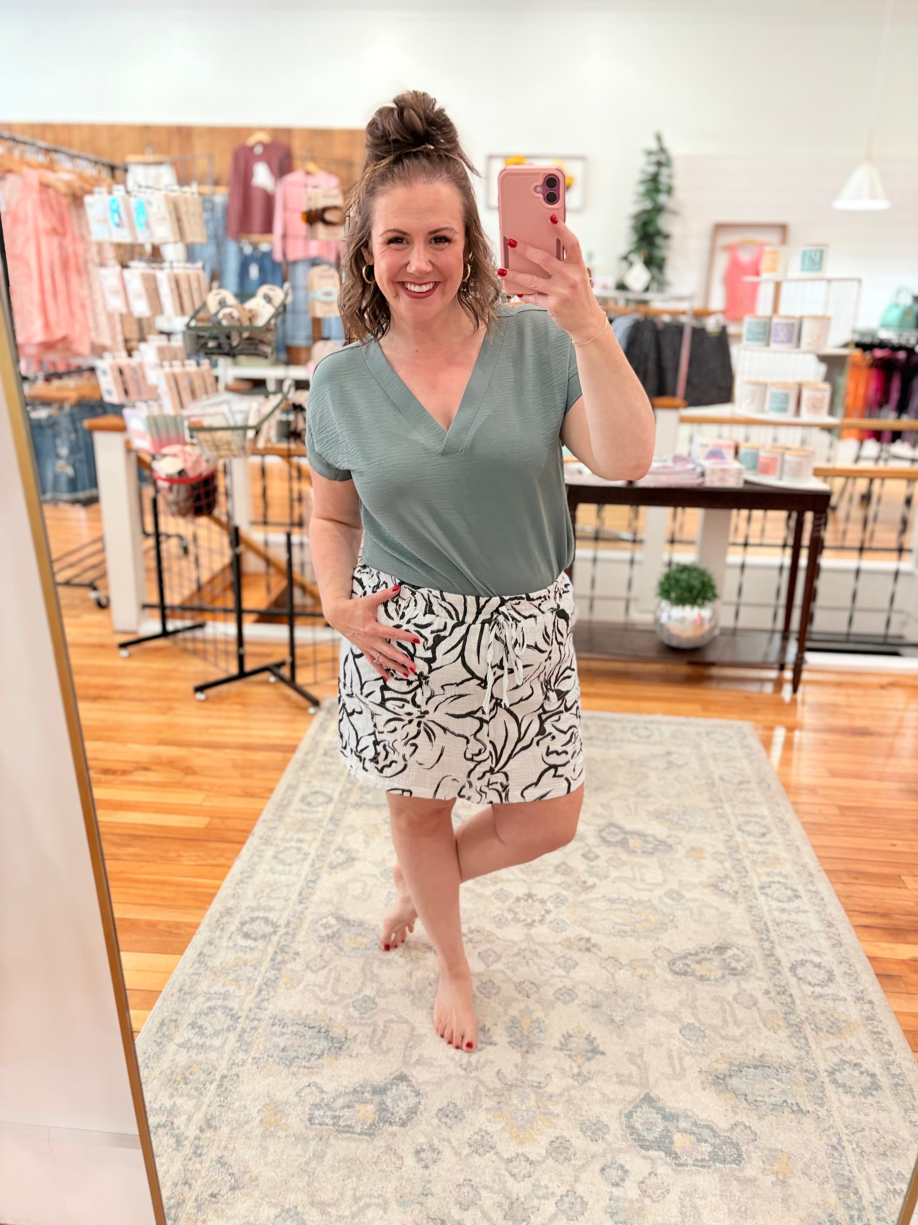 Airflow V-Neck Top- Ash Jade