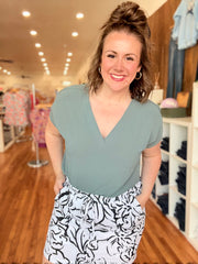 Airflow V-Neck Top- Ash Jade