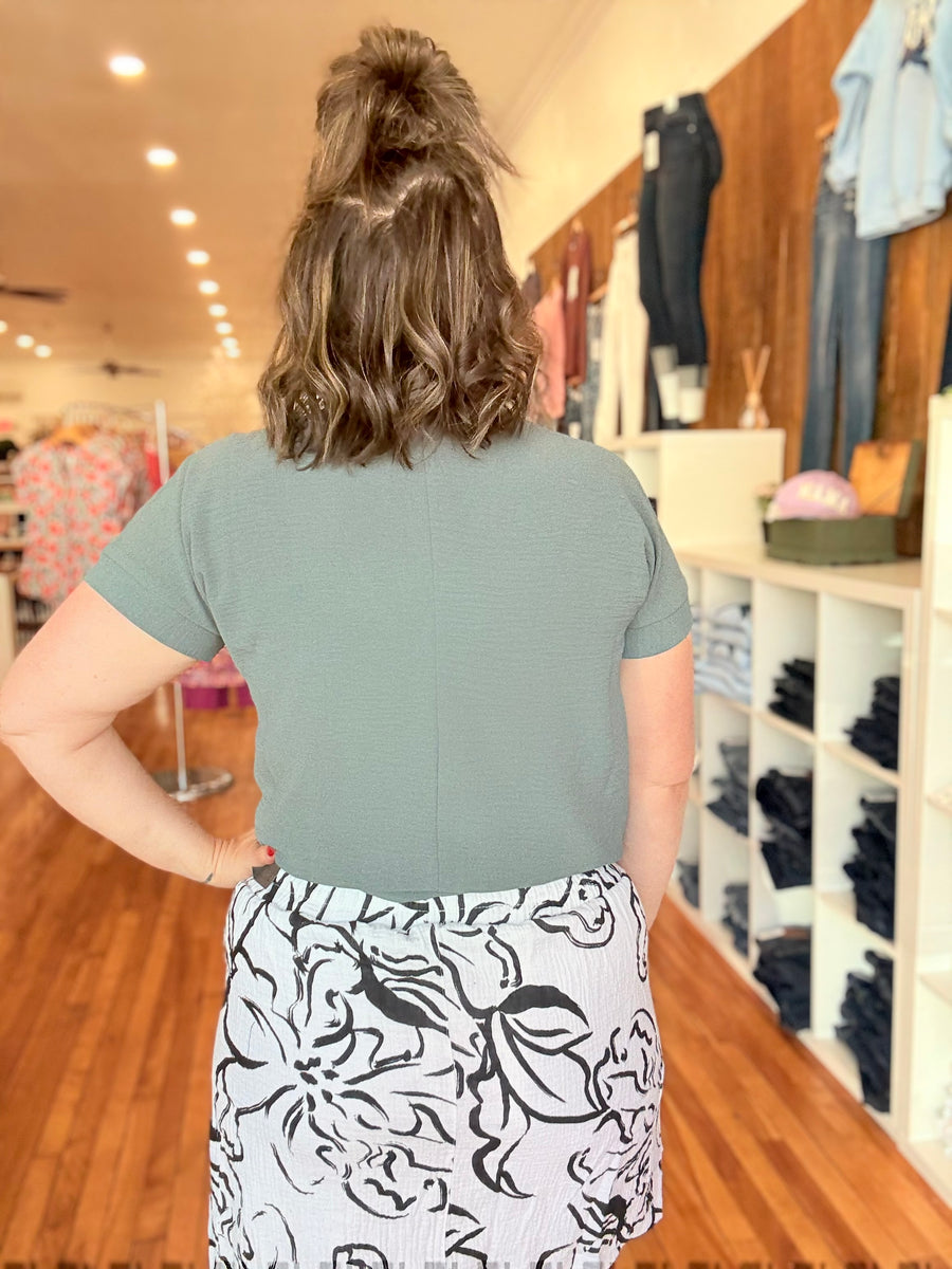 Airflow V-Neck Top- Ash Jade