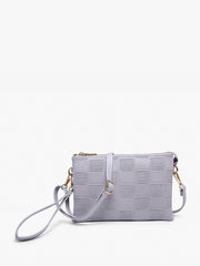 Izzy Large Checker Crossbody w/ Vegan Leather Strap