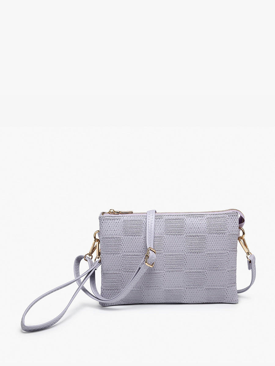 Izzy Large Checker Crossbody w/ Vegan Leather Strap