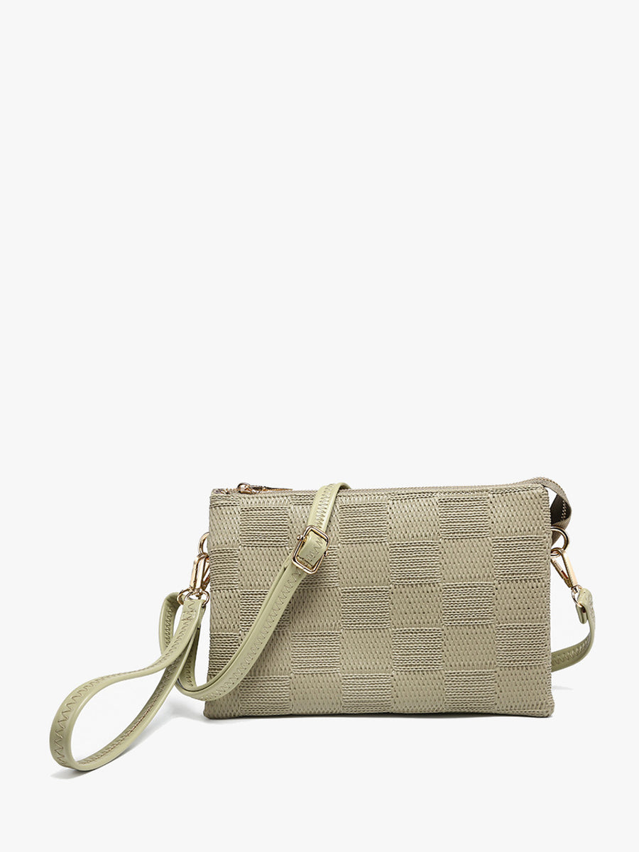 Izzy Large Checker Crossbody w/ Vegan Leather Strap