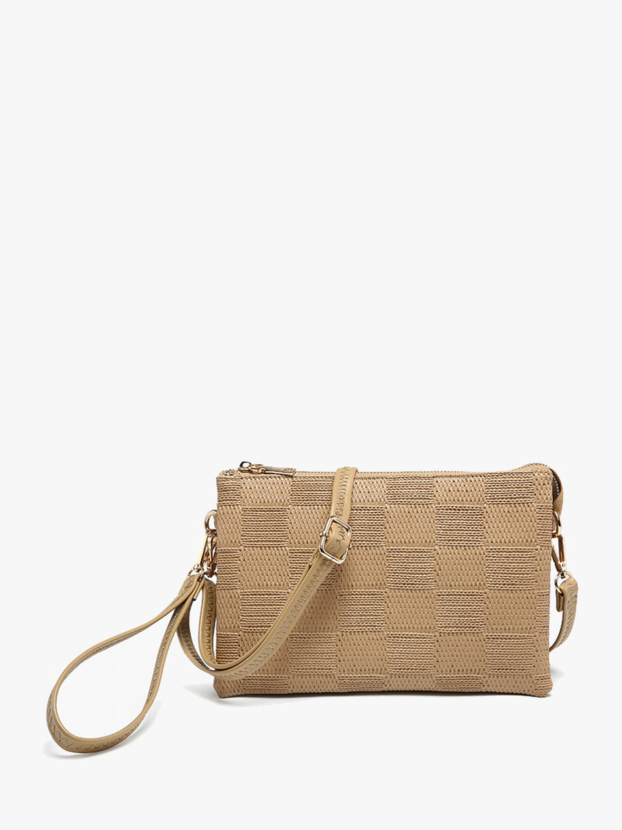 Izzy Large Checker Crossbody w/ Vegan Leather Strap
