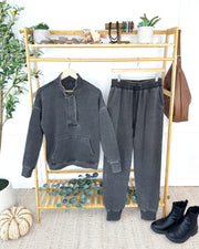 WAREHOUSE ONLY Vintage Wash Joggers - Black