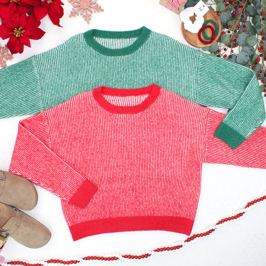 WAREHOUSE ONLY Josie Cozy Crew Sweater - Green