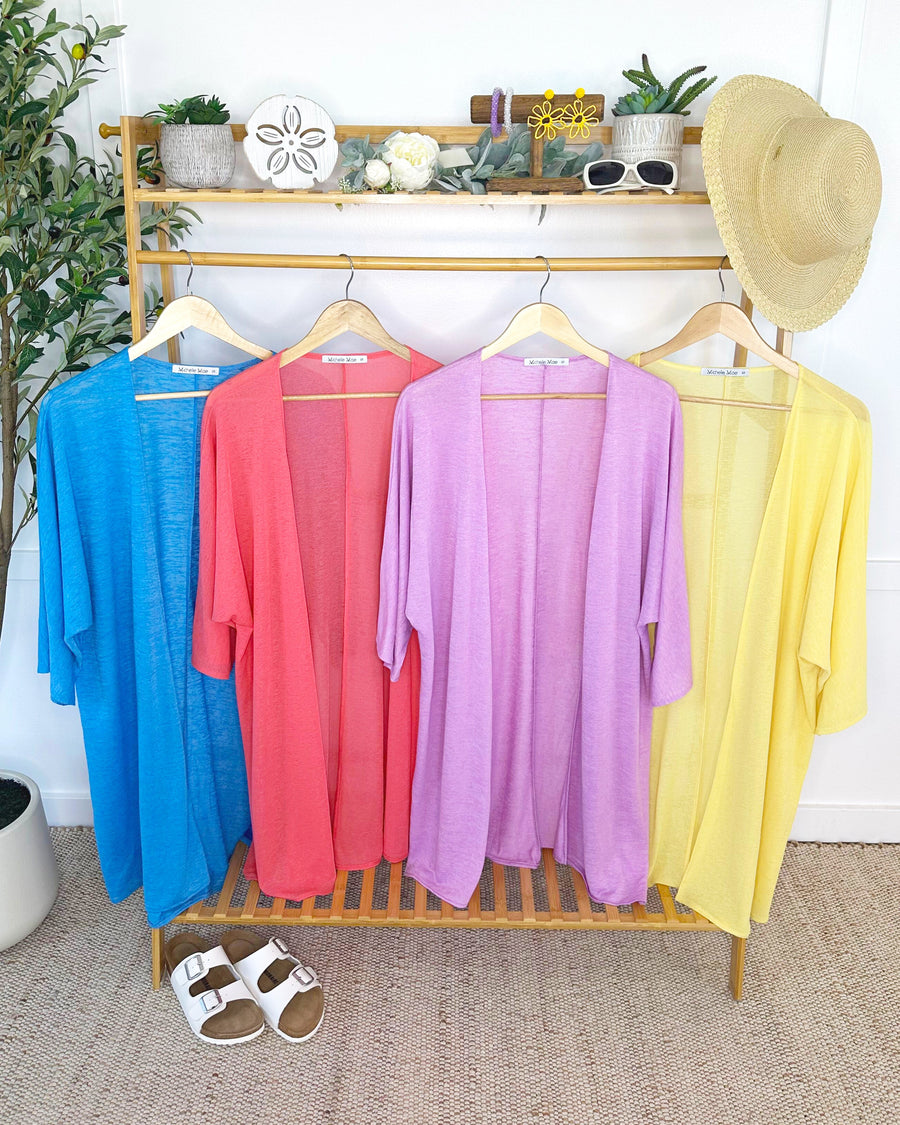 WAREHOUSE ONLY Ellie Cover-Up Kimono - Light Blue FINAL SALE