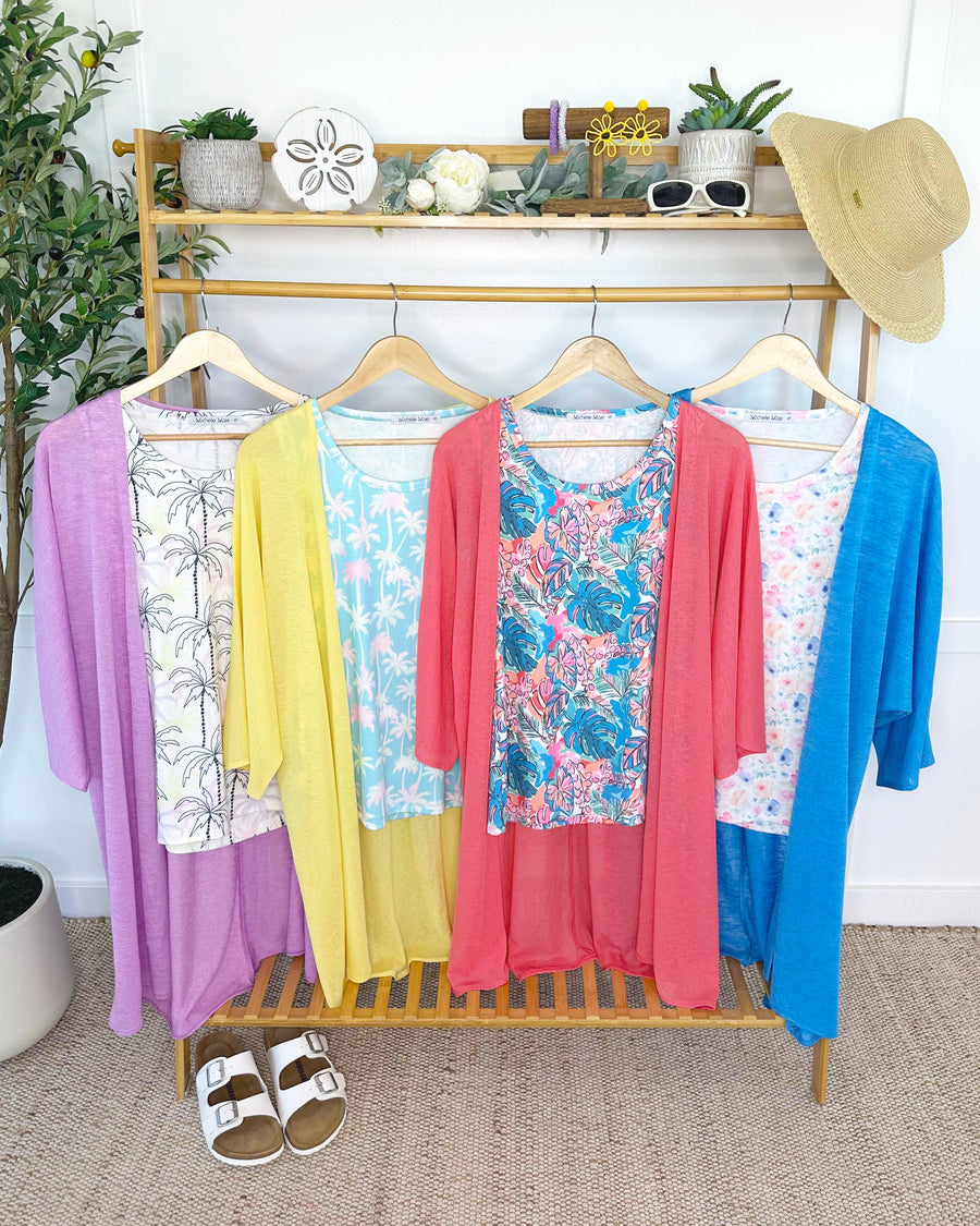 WAREHOUSE ONLY Ellie Cover-Up Kimono - Light Blue FINAL SALE