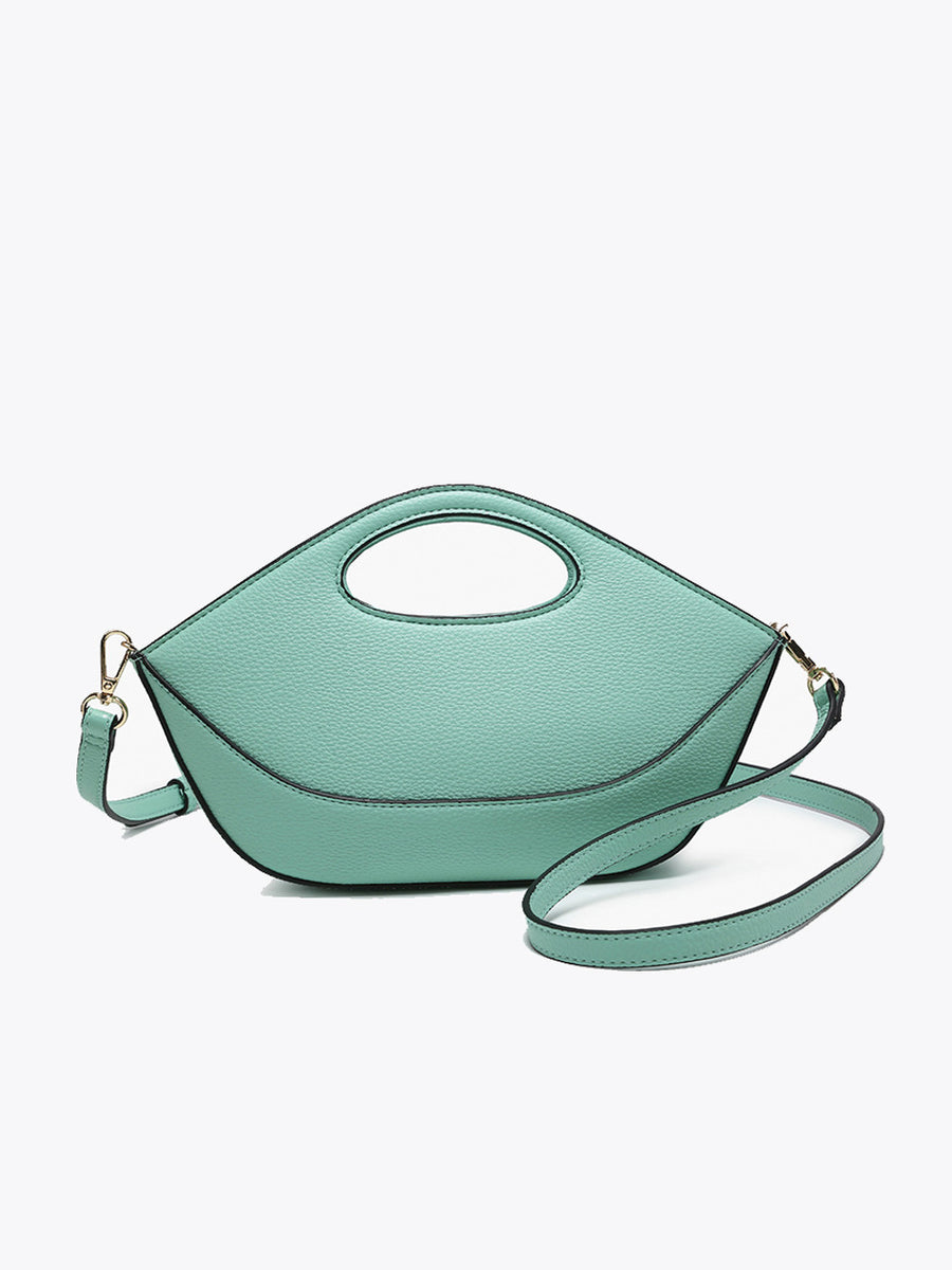 Laurel Top Handle Satchel/Clutch w/ Zip Closure- Sea Foam
