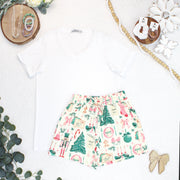 WAREHOUSE ONLY Jamie Lounge Shorts - Pink Pine Noel