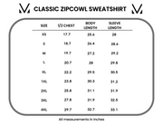 WAREHOUSE Classic Zoey ZipCowl Sweatshirt - Grey Floral and Stripes