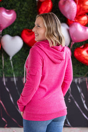 WAREHOUSE Pixie Pocket Halfzip Hoodie - Hot Pink