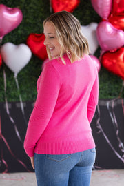 WAREHOUSE Be Mine Sweater - Hot Pink