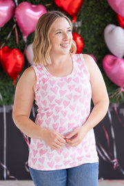 WAREHOUSE Ava Tank - Blushing Pink Hearts