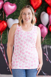 WAREHOUSE Ava Tank - Blushing Pink Hearts