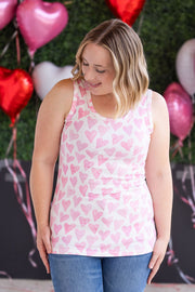 WAREHOUSE Ava Tank - Blushing Pink Hearts