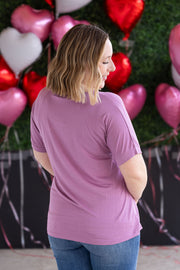 WAREHOUSE Bamboo V Neck Tee - Pink