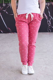 WAREHOUSE Classic Joggers - Sweetheart Red