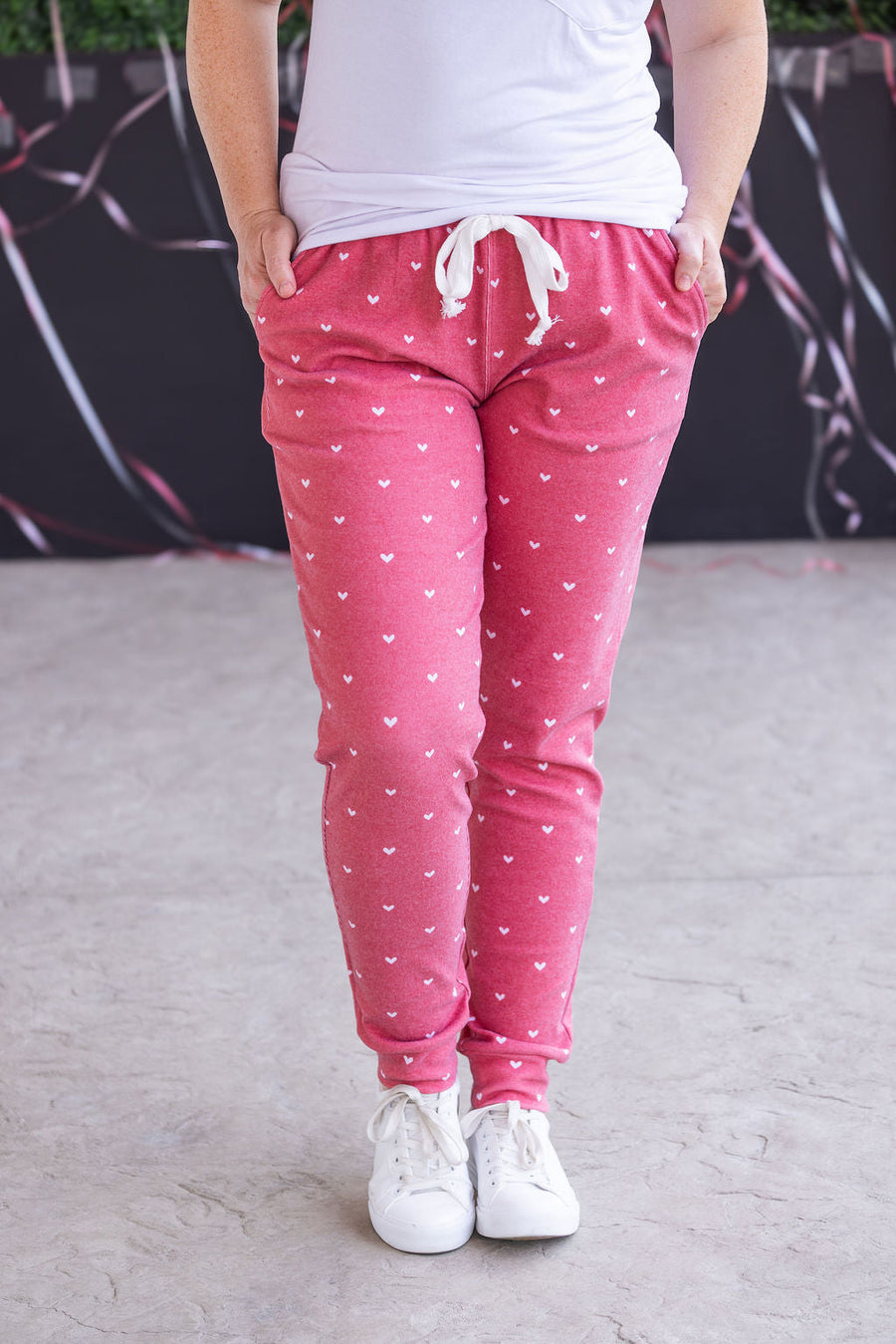 WAREHOUSE Classic Joggers - Sweetheart Red