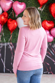 WAREHOUSE Larissa Long Sleeve Top - Rose