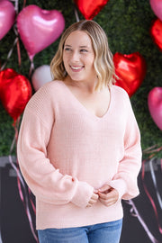 WAREHOUSE Bethany Bow Knit Sweater - Light Pink