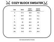 WAREHOUSE Cozy Block Sweater - Pink and Grey