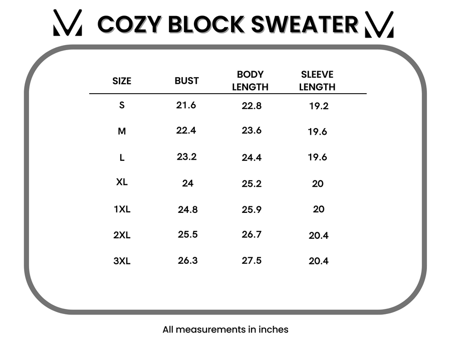 Cozy Block Sweater - VDay Stripes