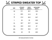WAREHOUSE ONLY Striped Sweater Top - Black and Purple