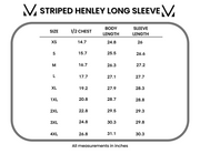 WAREHOUSE Striped Henley Long Sleeve - Fern