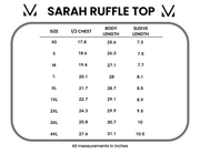 WAREHOUSE ONLY Sarah Ruffle Short Sleeve - Teal