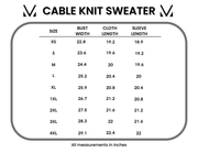 WAREHOUSE ONLY Cable Knit Sweater - Charcoal