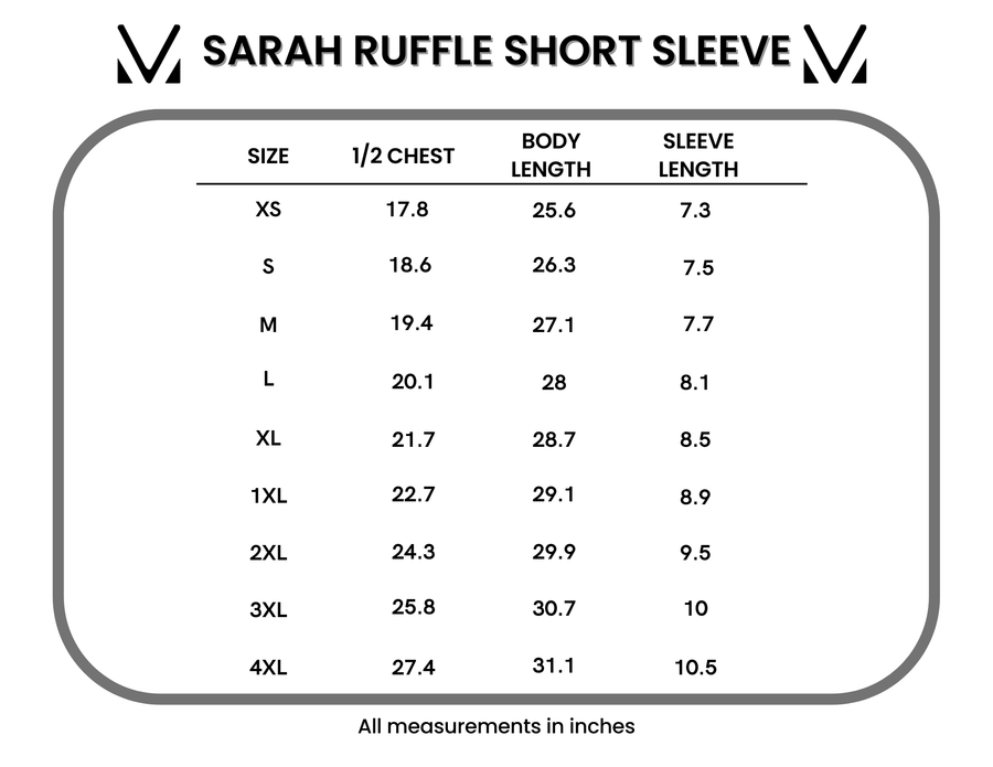 WAREHOUSE ONLY Sarah Ruffle Short Sleeve - Blushwood Floral