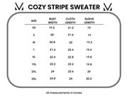 WAREHOUSE ONLY Cozy Stripe Sweater - Grey and White