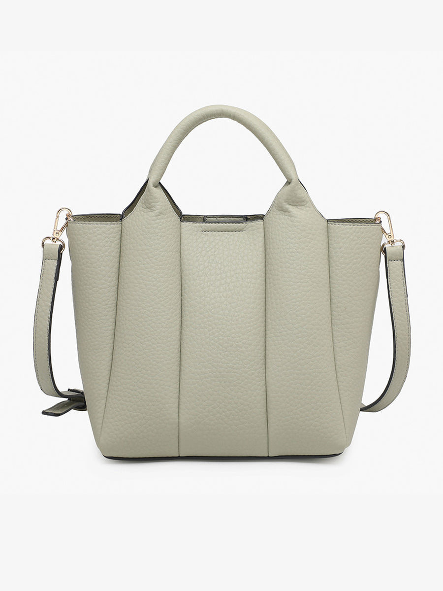 Maddox Pleated Satchel w/ Crossbody Strap- Sage