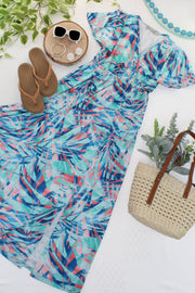 WAREHOUSE ONLY Millie Maxi Dress - Abstract Aqua Breeze FINAL SALE
