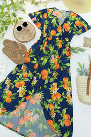 WAREHOUSE ONLY Harley High-Low Dress - Navy Citrus FINAL SALE