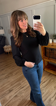 WAREHOUSE ONLY Miranda Dot Top - Black