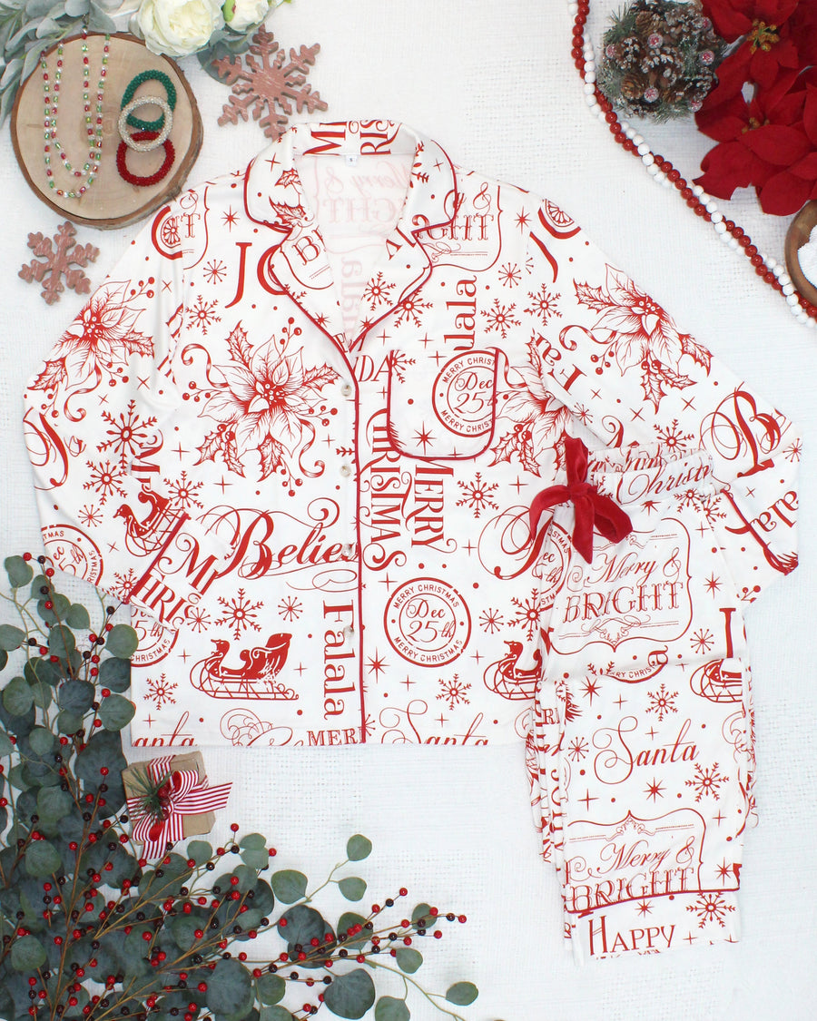 WAREHOUSE ONLY Pajama Top and Pants Set - Merry & Bright