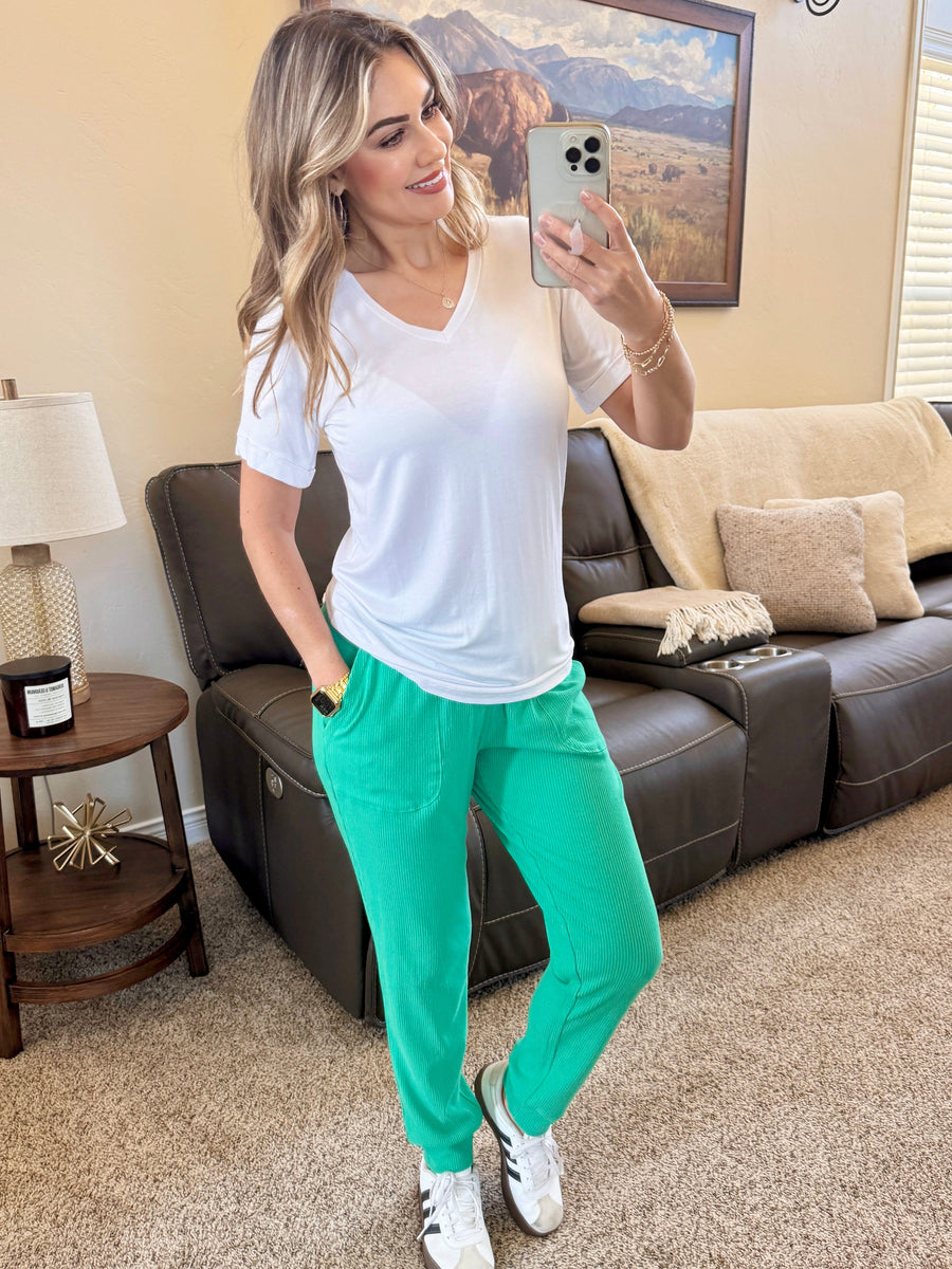 WAREHOUSE Corrine Joggers - Emerald