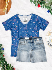WAREHOUSE Chloe Cozy Tee - Aviators and Fireworks