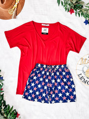 WAREHOUSE Jamie Shorts - Navy Stars and Stripes