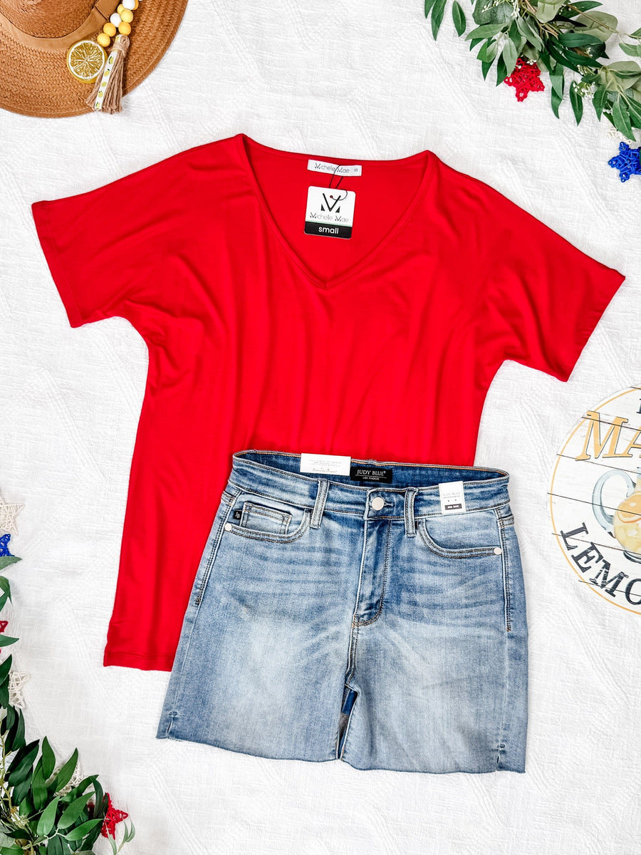 WAREHOUSE Chloe Cozy Tee - Red